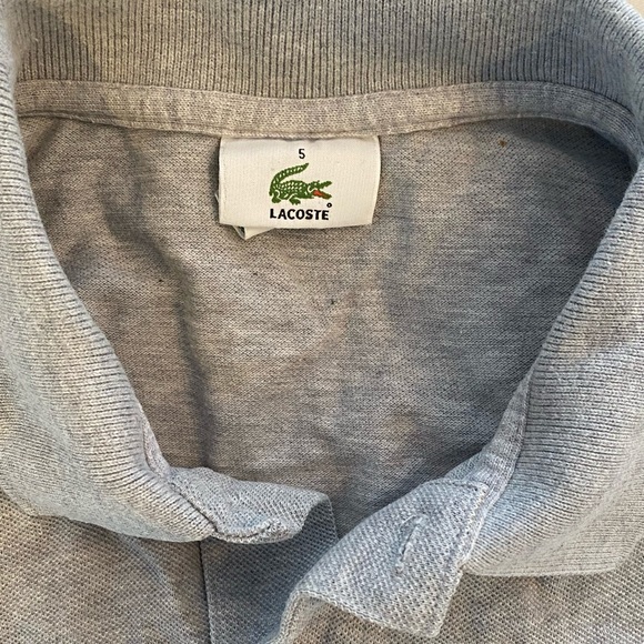 Lacoste - Classic Short Sleeve Signature Gray Polo Shirt - Picture 3 of 4